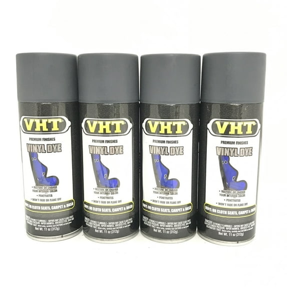 VHT SP954-4 PACK CHARCOAL GRAY Vinyl Dye Carpet Dashboards Vinyl Seats - 11oz Aerosol