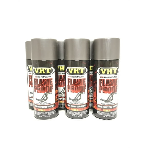 VHT SP998-6 PACK CAST IRON High Temperature Flame Proof Header Paint - 11 oz