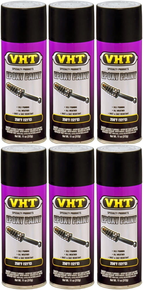 VHT Satin Black Epoxy All-Weather Paints (11 oz) - 6 Pack
