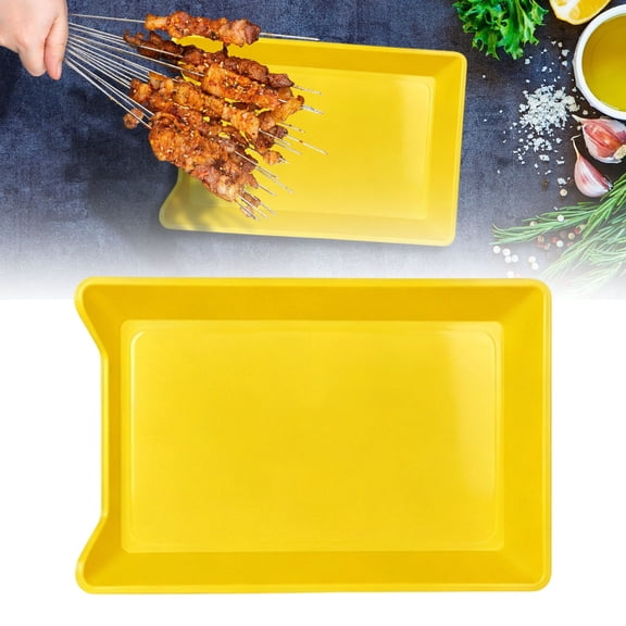 VHXWUGN 1 Pack Plastic Art Craft Trays,Rectangular Art and Crafts Organizer Tray, Activity Organizer Serving Tray for Food Home Organizer Supply, Yellow Small