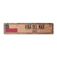 thumbnail image 1 of VIÑA DEL MAR CHILE Vintage Plastic Street Sign Chilean flag city country road wall gift | Indoor/Outdoor | 18" Wide, 1 of 4