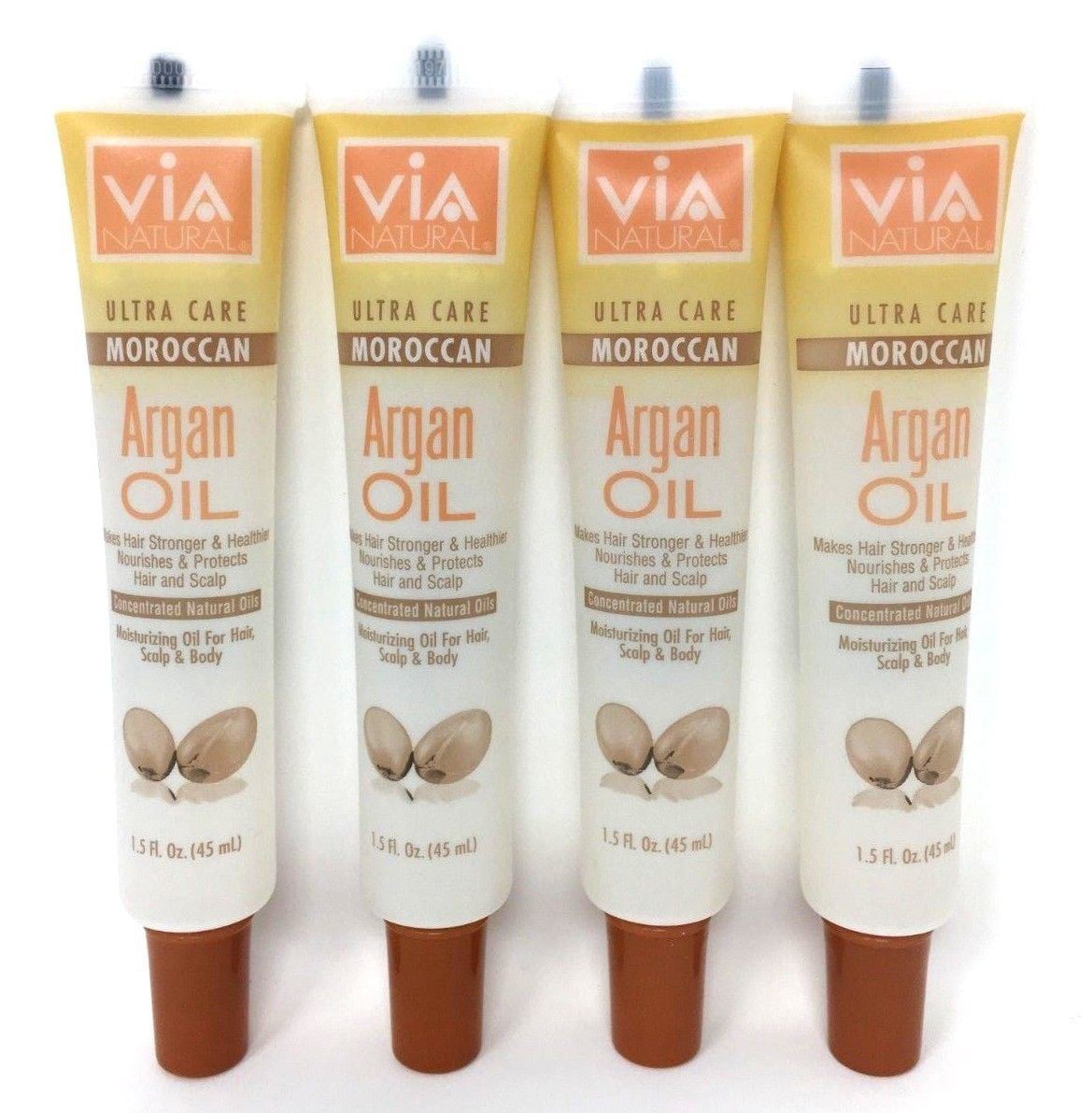 VIA Argan Oil Promotes Hair Growth Makes Hair Stronger & Healthier 1.5oz 4 Pack