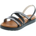thumbnail image 1 of VIA PINKY FALLON-02 Womens Open Toe Cushioned Strappy Low Platform Sandals, Black, 6, 1 of 4