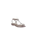 thumbnail image 1 of Via Spiga | Calandre Flat Metallic Leather Sandals | Pink | Size 6, 1 of 8