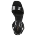 thumbnail image 1 of VIA SPIGA Womens Black Adjustable Strap Cushioned Ria Square Toe Cone Heel Buckle Leather Dress Slingback Sandal 7 M, 1 of 4