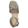 thumbnail image 1 of VIA SPIGA Womens Blanc Green Ring Lizard Skin Adjustable Strap Cushioned Sesilia Square Toe Wedge Buckle Leather Espadrille Shoes 7.5 M, 1 of 4