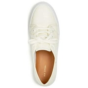 VIA SPIGA Womens Milk Ivory Croc Embossed Cushioned Logo Viola Round Toe Platform Lace-Up Leather Athletic Sneakers Shoes 8 M
