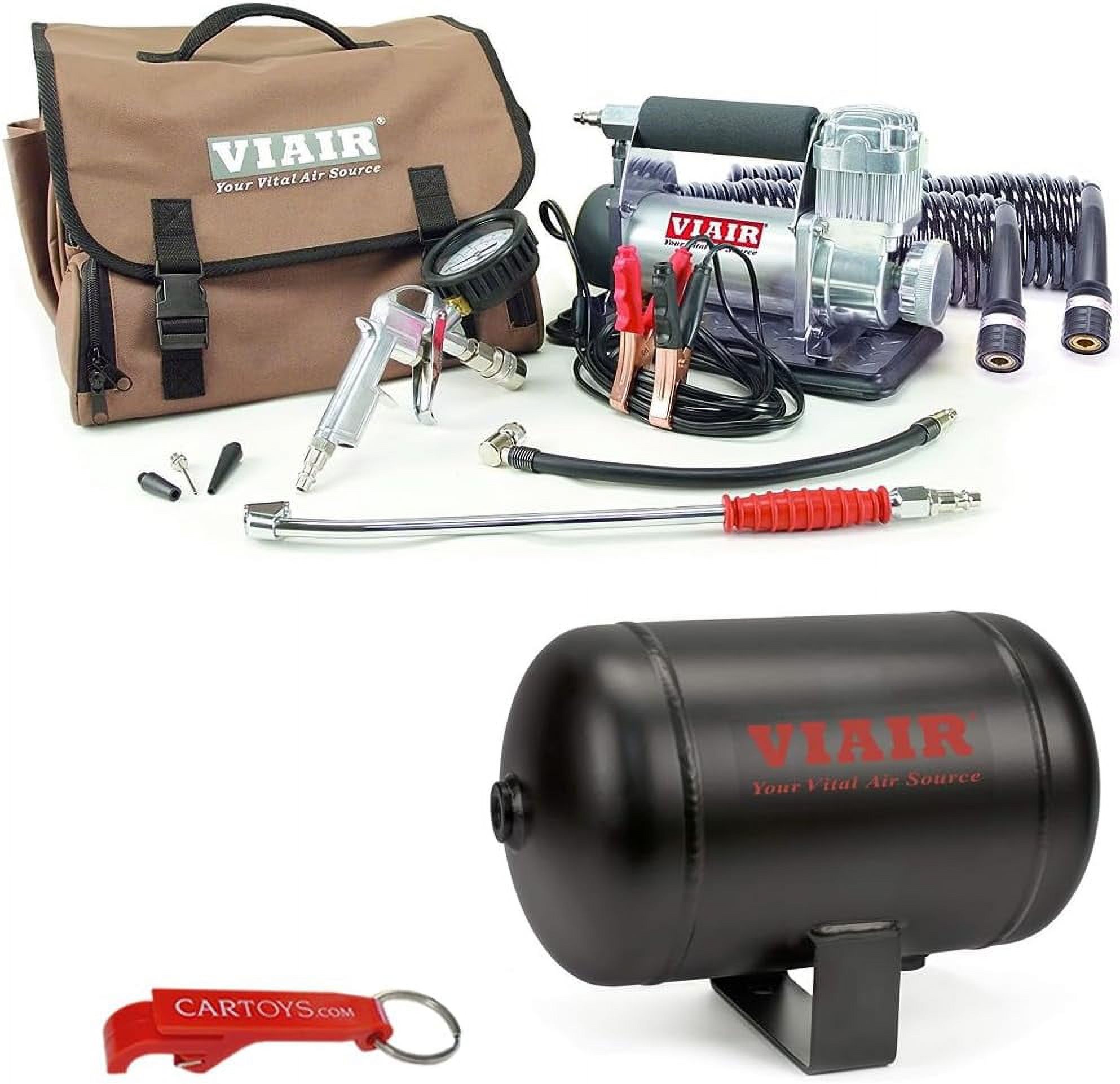 VIAIR 400P 40047 Compressor and 1Gallon 4Port Reservoir Tank Bundle