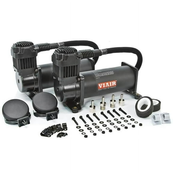 VIAIR VIA44442 200 Psi Dual Stealth Black 444C High-Performance Value Pack
