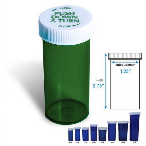 VIAL,13 DRAM,GREEN,SAFE/CAP, 320/CS