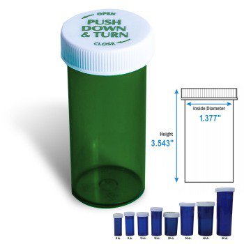 VIAL,30 DRAM,GREEN,SAFE/CAP, 240/CS