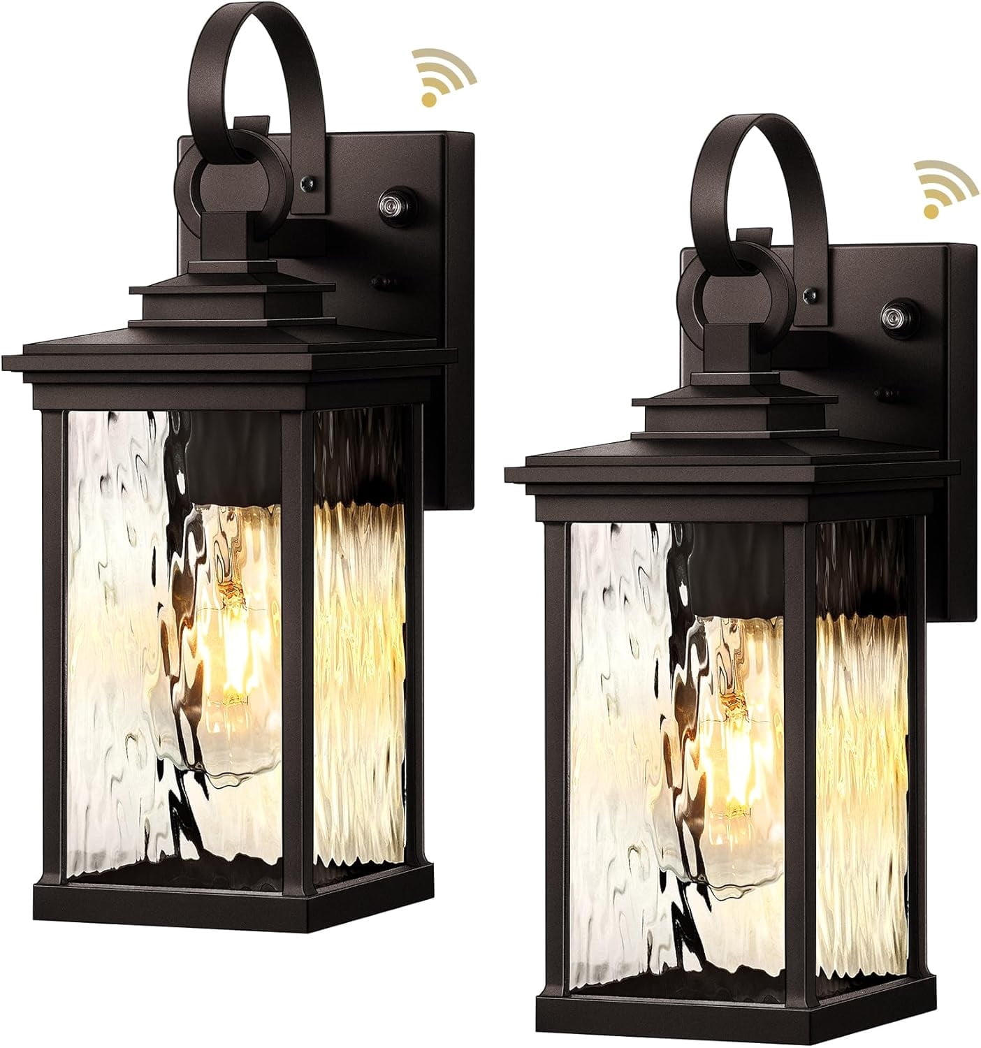 VIANIS 2 Pack Dusk to Dawn Sensor LED Outdoor Wall Sconce, Oil Rubbed Bronze 100% Aluminum Weatherproof Exterior Light for Front Porch, Entry Way, Garage