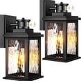 thumbnail image 1 of VIANIS Motion Sensor Outdoor Light Fixtures Wall Mount, 2 Pack Dusk to Dawn Outdoor Wall Lantern Sconce Lights, Moden Black Outside House Lights with Tempered Glass for Front Door, Patio, 1 of 8
