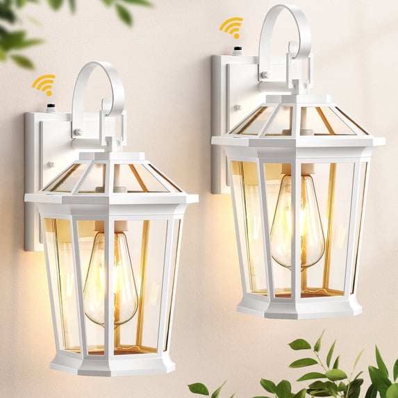 VIANIS 2 Pack Outdoor Wall Lights, Dusk to Dawn Exterior Light Fixture for House, 100% Anti-Rust Aluminum Waterproof Porch Light Outside Wall Lights, White Outdoor Wall Sconce Lanterns for Garage