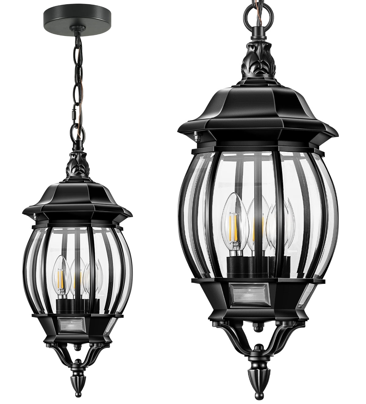 VIANIS 3-Light Large Pendant Light Fixtures, Modern Exterior Hanging ...