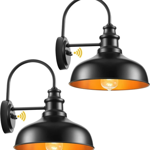 VIANIS Barn Lights Outdoor Dusk to Dawn, Farmhouse Outdoor Lighting Black, Waterproof Gooseneck Outdoor Light Fixture, Anti-Rust Exterior Garage Lights for House, Garage Front Porch, UL Listed