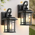 thumbnail image 1 of VIANIS Black Outdoor Light Fixture Dusk to Dawn, 2 Pack Porch Lights Outdoor, Exterior Lighting Fixtures with Seed Tempered Glass, Outside Lights for House, Garage, Doorway, Patio, 1 of 9