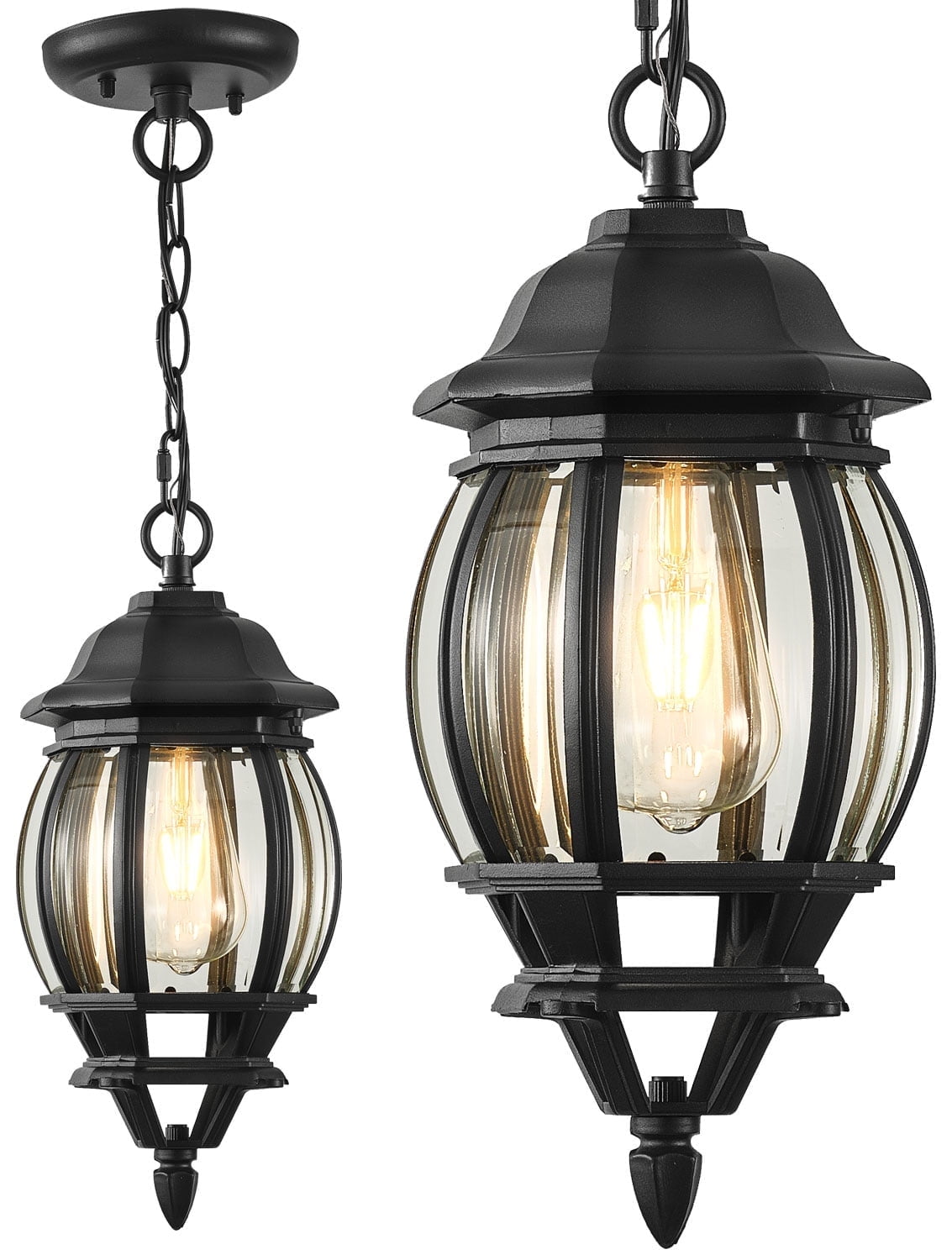 VIANIS Black Outdoor Pendant Lighting, Aluminum Outdoor Hanging Light Fixtures With Waterproof, Ceiling Light for Porch Anti-Rust, Adjustable Chandelier Lantern for House, Door