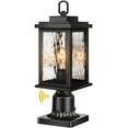 thumbnail image 1 of VIANIS Dusk to Dawn Outdoor Post Light with Pier Mount Base, Hardwired 120V Waterproof Lamp Post Light Fixture, Black Aluminum 3-inch Exterior Post Lamp with Tempered Glass for Patio, Garden, 1 of 7