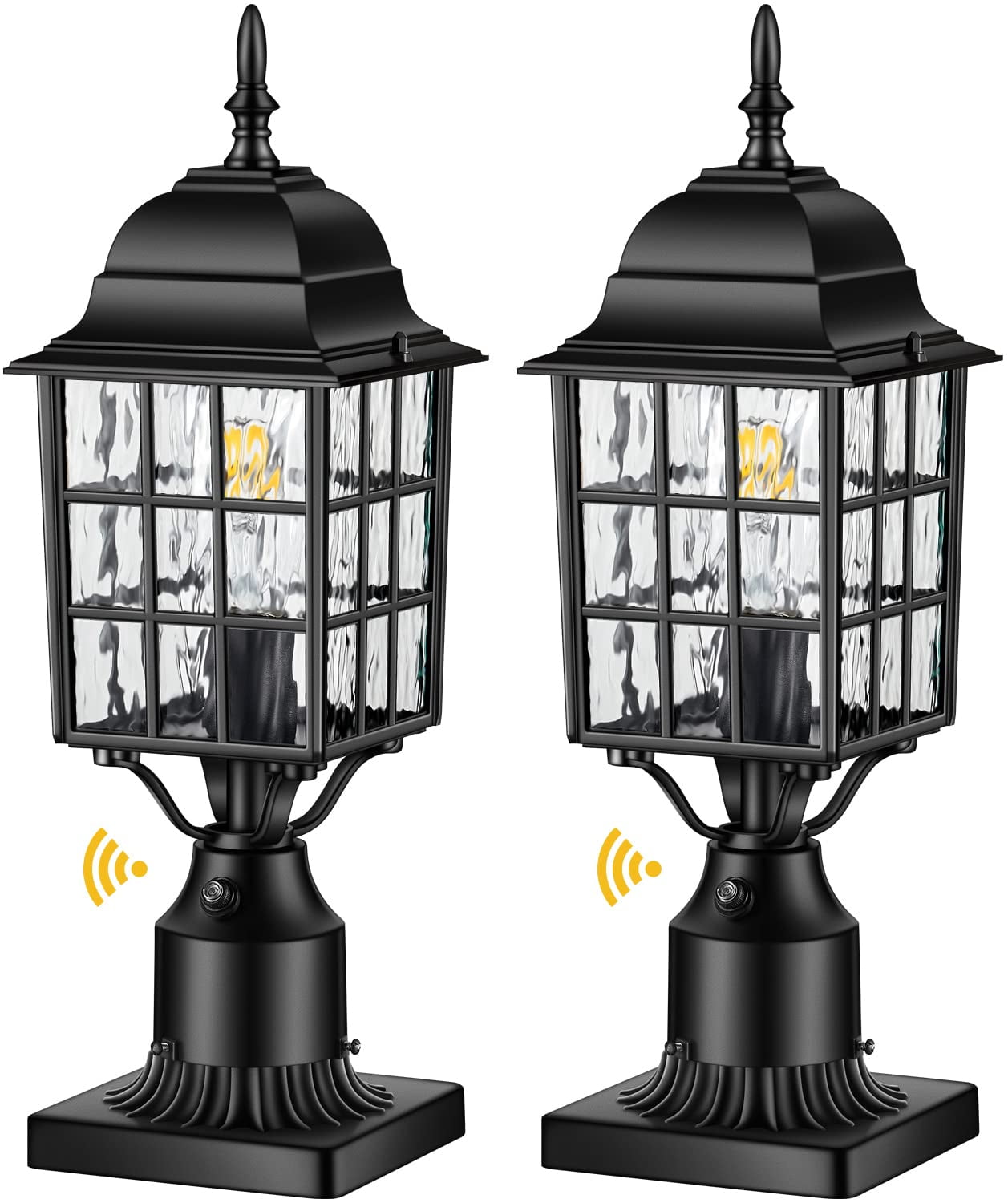 VIANIS Dusk to Dawn Outdoor Post Lights with 3-inch Pier Mount Base, 19 ...