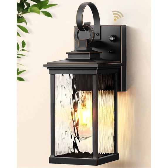 VIANIS Dusk to Dawn Outdoor Wall Lantern, Black Exterior Light Fixtures ...