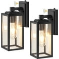 thumbnail image 1 of VIANIS 2 Pack Dusk to Dawn Sensor Outdoor Porch Lights, Black Exterior Lighting Fixtures Wall Mount for House, Anti-Rust Modern Outside Garage Lights for Coach, Front Porch with Tempered Seeded Glass, 1 of 9