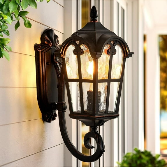 VIANIS Outdoor Wall Light, Oil Rubbed Bronze Porch Lights Outdoor, Dusk to Dawn Outside Lantern Fixtures Wall Mount, 100% Aluminum Exterior Lighting Fixtures for House, Garden, Patio, Entryway