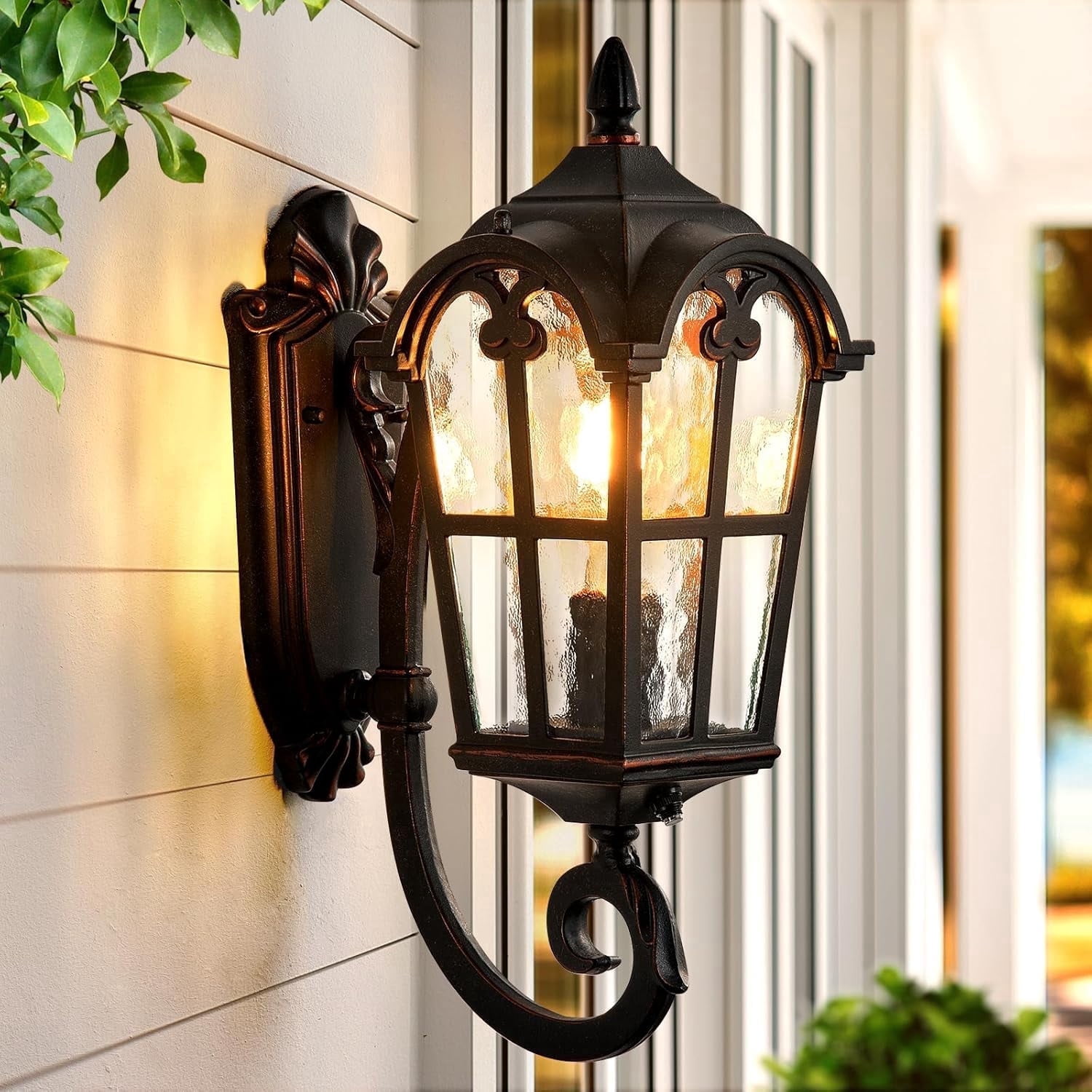 VIANIS Outdoor Wall Light, Oil Rubbed Bronze Porch Lights Outdoor, Dusk to Dawn Outside Lantern Fixtures Wall Mount, 100% Aluminum Exterior Lighting Fixtures for House, Garden, Patio, Entryway