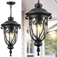 thumbnail image 1 of VIANIS Extra Large Outdoor Pendant Lights for Porch, 21.3 in Outdoor Hanging Light, Waterproof Black Hanging Porch Light, Anti-Rust Outdoor Pendant Light for House, Doorway, Vintage Style, 1 of 9