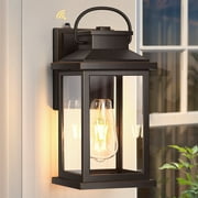 VIANIS Dusk to Dawn Outdoor Light Fixtures Wall Mount, Farmhouse Oil Rubbed Bronze Exterior Wall Sconce Lanterns Lighting for House, Waterproof Outside Front Door Light with Tempered Glass for Porch