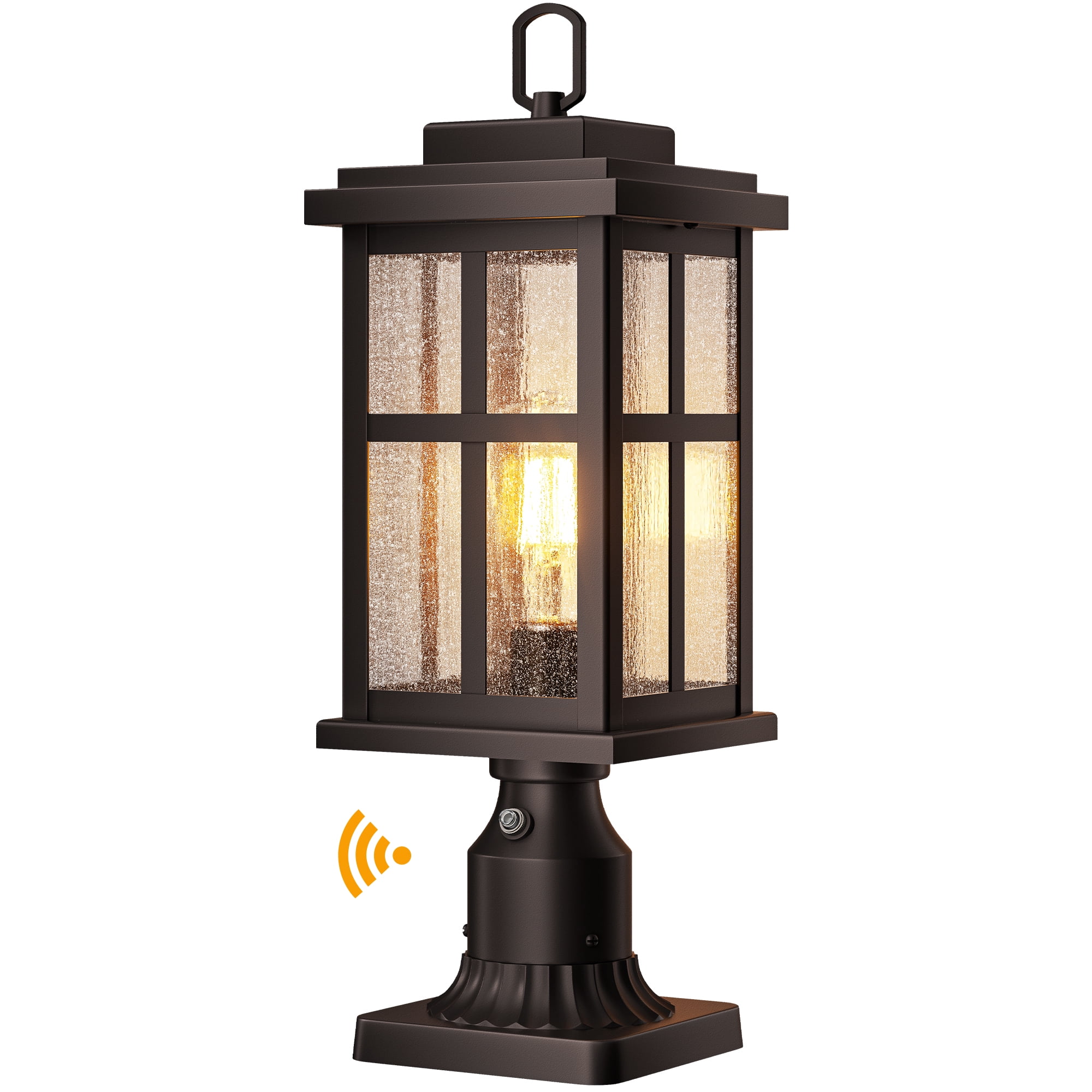 VIANIS Large Dusk to Dawn Outdoor Post Light, Oil Rubbed Bronze Outdoor Lamp Posts Lighting with Pier Mount Base, 100% Aluminum Waterproof Pole Lights for Outside, Garden, Yard