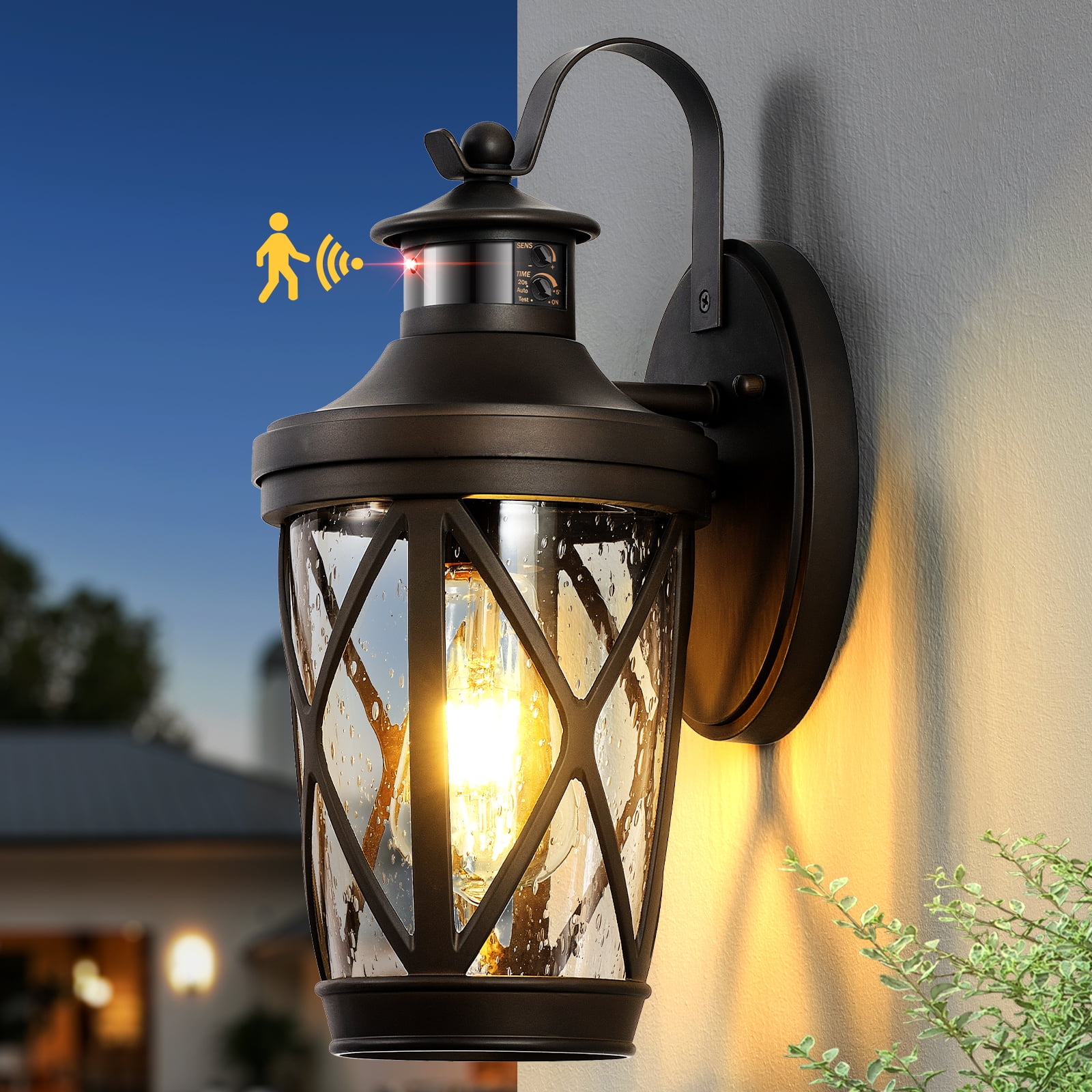 VIANIS Motion Sensor Outdoor Porch Lights, Dusk to Dawn Exterior Lighting  Fixtures, Oil Rubbed Bronze Outdoor Lanterns Wall Mount, Waterproof Coach  Lights for Garage, Anti-Rust Outdoor Wall Sconce - Walmart.com, image size:1600x1600