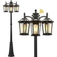 thumbnail image 1 of VIANIS Outdoor Lamp Post Lights with Dusk to Dawn Sensor, Triple Head Street Pole Light Fixtures Waterproof, Outside Electric Lantern Backyard Lighting, Christmas Lamp Post for Garden Patio Driveway, 1 of 8