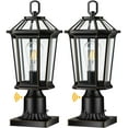 thumbnail image 1 of VIANIS Outdoor Post Lights Hardwired 120V, Dusk to Dawn Lamp Posts Outdoor Lighting, Waterproof Lamp Post Light Fixture with Pier Mount Base, Anti-Rust Outdoor Lamp Post Lantern for Patio, 2Packs, 1 of 8
