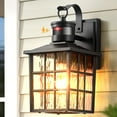 thumbnail image 1 of VIANIS Outdoor Wall Lantern with Motion Sensor, Dusk to Dawn Exterior Light Fixtures Wall Mount, LED Outdoor Porch Light, Anti-Rust 100% Aluminum Modern Black Outdoor Wall Sconce for Garage, Entryway, 1 of 10