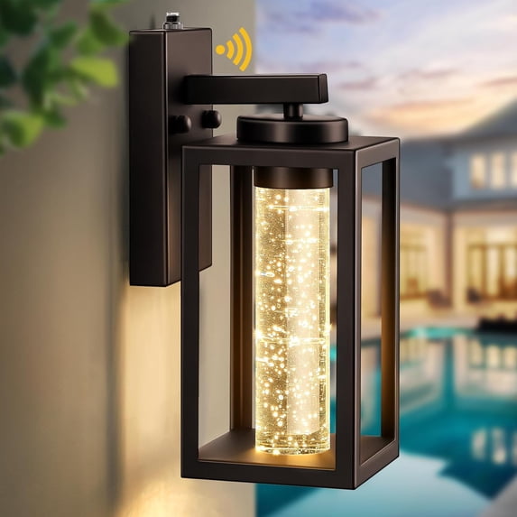 VIANIS Outdoor Wall Lantern, Oil-Rubbed Bronze Exterior Garage Light Fixtures Wall Mount Sconce Lamp, Anti-Rust Metal LED Front Porch Lights, Modern Dusk to Dawn Outside Lighting Fixtures for House
