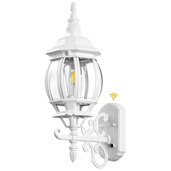 VIANIS Outdoor Wall Sconce, White Dusk to Dawn Outdoor Lighting Wall Mounted, 100% Aluminum Waterproof Exterior Front Porch Light Fixture for House, Modern Outside Wall Lantern Lights for Garage Lamp