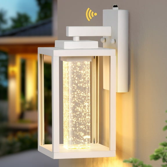 VIANIS White Exterior Lighting Fixtures Wall Mount for House, Modern Outdoor Sconces Wall Lighting for Garage with 10W LED, Waterproof Dusk to Dawn Coach Lights Outdoor, Exterior Wall Sconce Lantern