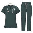 thumbnail image 1 of VIAOLI Medical Scrubs Set for Women - V-Neck Top with Drawstring Scrub Pants for Nurse Uniform, 10 Colors, 1 of 6
