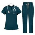 thumbnail image 1 of VIAOLI Medical Scrubs Set for Women - V-Neck Top with Drawstring Scrub Pants for Nurse Uniform, 10 Colors, 1 of 6