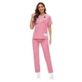 thumbnail image 1 of VIAOLI  Scrub for Women Set Y-neck Scrub Top & Cargo Pants, Breathable, Quick Drying, 1 of 6