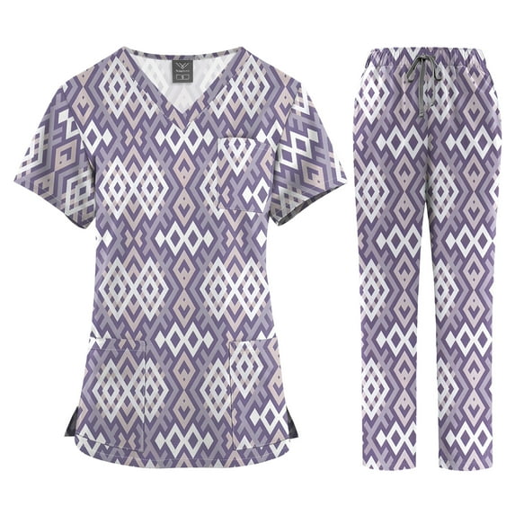 VIAOLI Scrubs Set for Women Nurse Uniform Jogger Set Stretch Top & Pants with Multi Pocket for Nurse Workwear