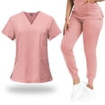 thumbnail image 1 of VIAOLI Scrubs for Women Set Classic V-Neck Top and Yoga Jogger Pant Medical Nursing Uniform Scrubs Set Clearance, 1 of 6