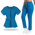 thumbnail image 1 of VIAOLI Scrubs for Women Set Modern Scrub Top and 8 Pockets Jogger Pants Medical Nursing Uniforms Scrubs Set, 1 of 6