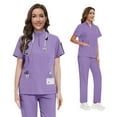 thumbnail image 1 of VIAOLI Scrubs for Women Set – Quarter-Zip Top & Slim Straight Scrub Pants, Stretchy Medical Uniform, 10 colors, 1 of 7