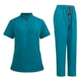 thumbnail image 1 of VIAOLI Scrubs for Women Set-Zipper Collar top & Straight Pants Scrubs set Medical Nursing uniforms Clearance, 1 of 7