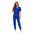 thumbnail image 1 of VIAOLI Women's Jogger Scrub Set -  Soft Stretch V-Neck Top & Elastic Waist Pants Uniform, 8 Colors, 1 of 6