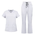 thumbnail image 1 of VIAOLI Women's Medical Scrubs Set - Quick Dry V-Neck Top with Pants, Multiple Pockets, Adjustable Drawstring, 10 colors, 1 of 6