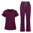 thumbnail image 1 of VIAOLI Women's Medical Scrubs Set - Quick Dry V-Neck Top with Pants, Multiple Pockets, Adjustable Drawstring, 10 colors, 1 of 5