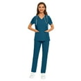 thumbnail image 1 of VIAOLI Medical Scrubs for Women Set – V-Neck Top & Straight-leg Pants with Drawstring Waist for Nurse Uniform, 9 colors, 1 of 6